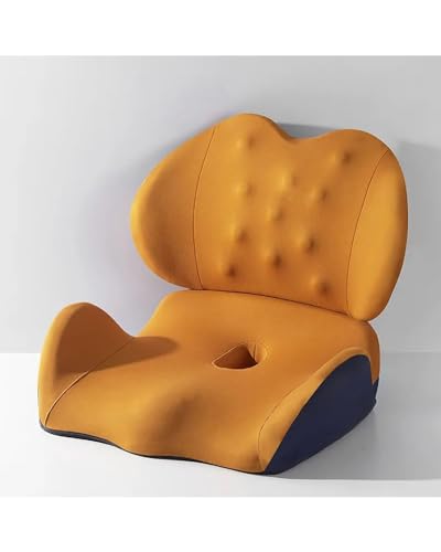 Autositzkissen Memory Foam Stuhl Orthopädisches Kissen Büro Sitz Pad Hämorrhoiden Behandlung Auto Sitz Linderung Schmerzen Steißbein Steißbein Kissen Autositzbezüge(-o9-Orange Set) von MYSSJS