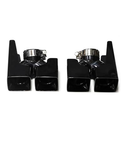 MYSSJS Auto Auspuff Ende Endrohr Für Land Für Rover Für Defender 2020 2021 2022 2023 Vier-Outlet Square Auspuffrohr Edelstahl Schwanz Kehle(Square Mouth with Four Bright Black Tips) von MYSSJS