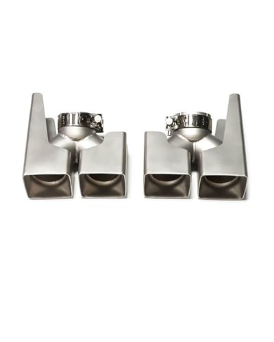 MYSSJS Auto Auspuff Ende Endrohr Für Land Für Rover Für Defender 2020 2021 2022 2023 Vier-Outlet Square Auspuffrohr Edelstahl Schwanz Kehle(Square Mouth with Four Frosted Silver Tips) von MYSSJS
