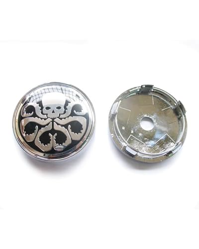 MYSSJS Auto Radkappen 4 Stück 60 mm Radnabenkappen-Abdeckung, 3D-Emblem, Abzeichen, Logo, Radfelgen für Totenkopf, für Cross Bones Octopus Hydra Punisher Radkappe(I Type) von MYSSJS