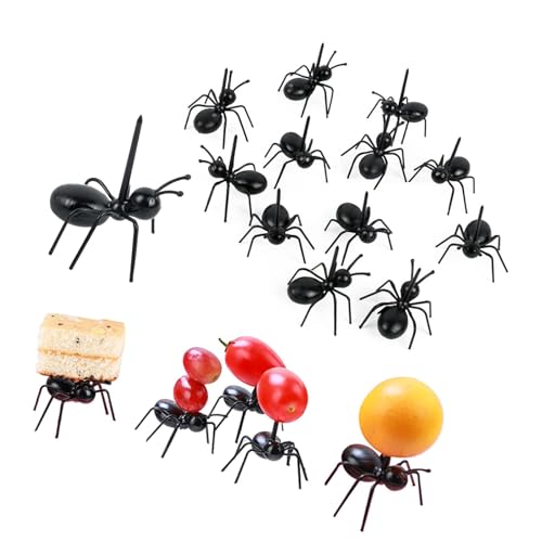 36 Stück Fingerfood Spieße Ameisen Zahnstocher Ameisenfutter Picks Wiederverwendbar Snack Piekser Kinder Obstgabeln Ant Food Picks Mini Dessertgabel von MYSUNBAR