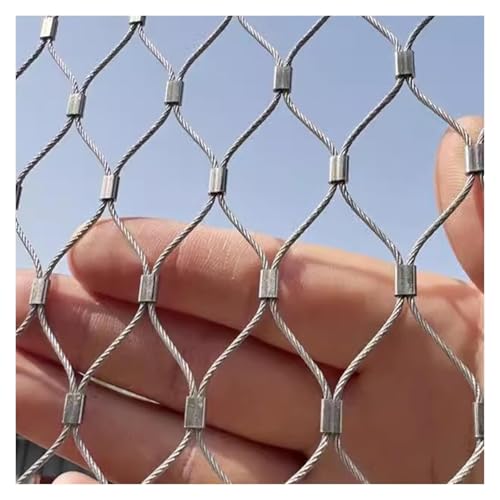 MYTGHBF 304 Edelstahl-Diebstahlschutznetz Flexibles Kabel Balustradennetz Edelstahl-Sicherheitsnetz Sicherheitsnetz für Balkon 10 cm/2 mm Drahtseil X-Typ-Netz(1.2x30m/3.93x98.4ft) von MYTGHBF