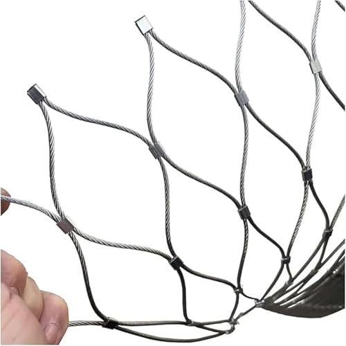 MYTGHBF 304 Edelstahlseil Drahtgeflecht Metall Leitplankennetz für Zoo Vogelkäfig Pflanzen Kletternetz Sicherheitsnetz Garten Bauernhof Grenzzaun 10 cm/2 mm(2x10m/6.56x32.8ft) von MYTGHBF
