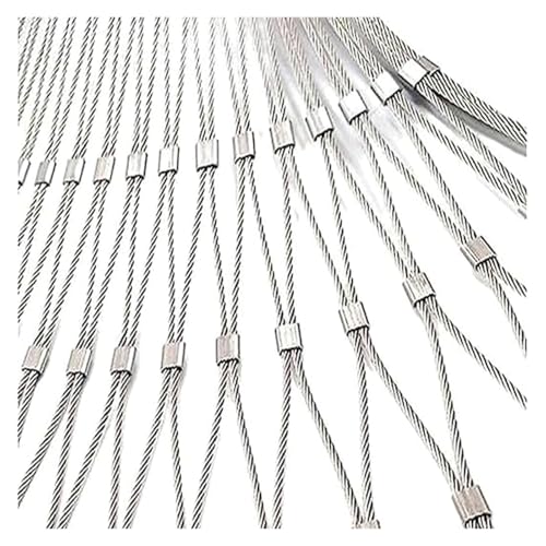 MYTGHBF Seilnetz aus Edelstahl 304, Absturzsicherungsnetz, Flexibles Kabel, Balustradennetz, Drahtseil, X-Typ-Netz, Sicherheitsnetz für Balkon, 10 cm/2 mm(1.2x15m/3.93x49.21ft) von MYTGHBF