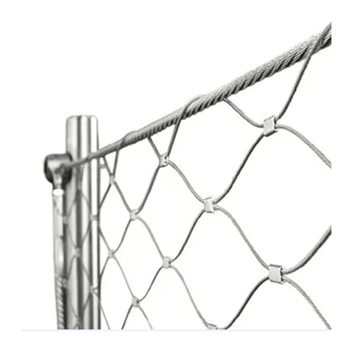 MYTGHBF Seilnetz aus Edelstahl 304, Absturzsicherungsnetz, Sicherheitsnetz für große Höhen, für Balkon, Tier- und Geflügelbarrieren, Flexibles Kabel, Balustradennetz(1.5x7m/4.92x22.96ft) von MYTGHBF