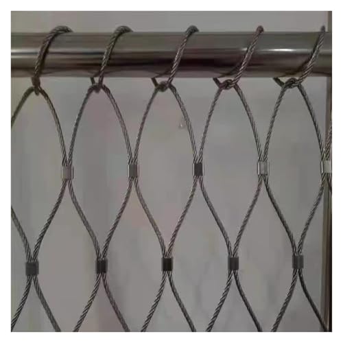 MYTGHBF Seilnetz aus Edelstahl 304, Sicherheitsnetz für Balkon, 10 cm/2 mm, Flexibles Kabel, Sicherheitsnetz, Absturzsicherungsnetz, Balkontreppenzaun in großer Höhe(2x2m/6.56x6.56ft) von MYTGHBF