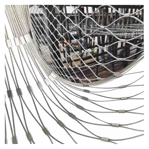 MYTGHBF Sicherheitsnetz für Balkone, Absturzsicherungsnetz, Seilnetz aus Edelstahl 304, 10 cm/2 mm, Flexibles Kabel, Sicherheitsnetz(1.5x5m/4.92x16.40ft) von MYTGHBF