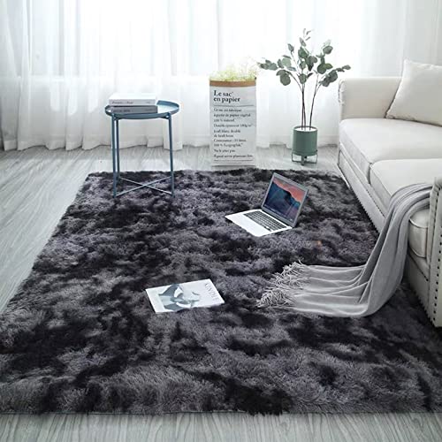 MYUANH Tie-dye Carpets 160x240cm Innenbereich Batik-Teppiche Verschiedene Größen Für Wohnzimmer Hochflor Moderner Weicher Teppich, Dunkelgrau MYUANH Tie-dye Carpets 160x240cm Innenbereich Batik-Teppiche Verschiedene Größen Für Wohnzimmer Hochflor Moderner Weicher Teppich, Dunkelgrau von MYUANH