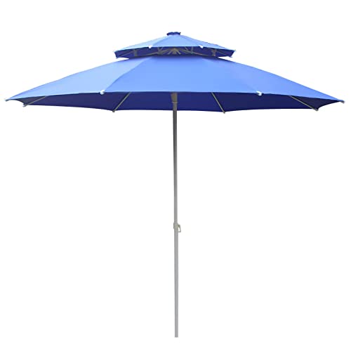 MYUYEE 25 m großer Doppel-Angelschirm Strand-/Garten-/Terrassenschirm Polyester-Regenschirm wasserdicht Sonnenschutz,Blau – Nicht kippbar MYUYEE 25 m großer Doppel-Angelschirm Strand-/Garten-/Terrassenschirm Polyester-Regenschirm wasserdicht Sonnenschutz,Blau – Nicht kippbar von MYUYEE