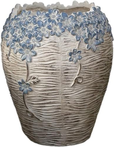 MYUYEE Blumentopf Garten Outdoor-Blumentöpfe Retro kreativ dekorative Blumentöpfe Innenhof Balkon hohe Blumentöpfe mit Drainagelöchern dekorativer Übertopf –,Medium von MYUYEE