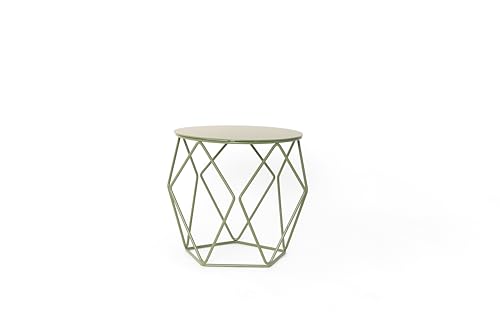 MYWIRE® Couchtisch Sanna - 2er Set (Einzel Groß, Resedagrün - Metallplatte) von MYWIRE
