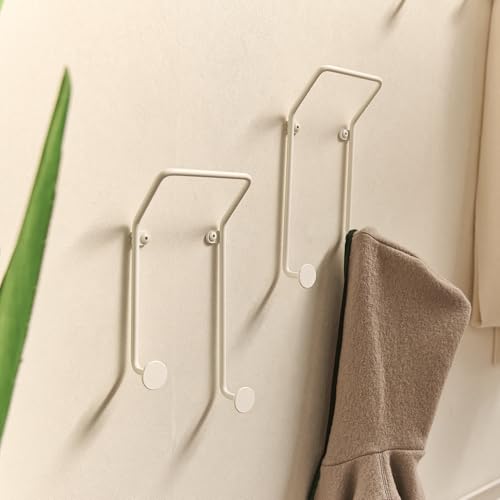 MYWIRE® Wandgarderobe Kamp2 – 2er-Set - praktische Designer-Haken in 3 Farben, 8 mm Draht, kompakt 30×16×7,7 cm – stilvolle Garderobe & Kleiderhaken (Verkehrsweiss) von MYWIRE