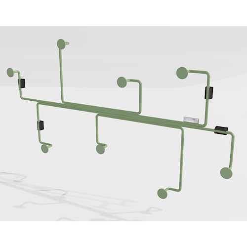 MYWIRE® moderne Wandgarderobe aus Metall „Kamp“ (Resedagrün) - schlichte und dekorative Garderobenhaken zum Aufhängen von Jacken und Mänteln - Wandgarderobenleiste in Österreich produziert von MYWIRE