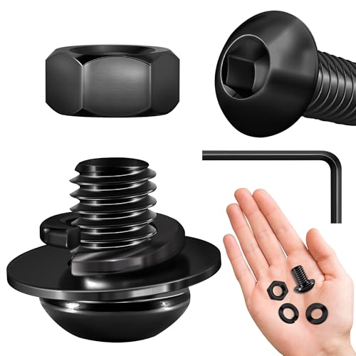 (20 Sets) 3/8-16 Bolzen x 5/8 Zoll Halbrundkopfschrauben, Schwarzoxid 304 Edelstahl, Muttern und Bolzen, 18-8 Inbusschrauben, Muttern und Bolzen, Sortimentsset, Sechskantschlüssel von Mywish von MYWISH