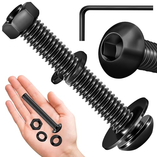 Mywish 20 Set 3/8-16 Bolzen x 2-1/2 Zoll Halbrundkopfschrauben, Schwarzoxid 304 Edelstahlmuttern und 18-8 Inbusschrauben-Sortiment-Set Mywish 20 Set 3/8-16 Bolzen x 2-1/2 Zoll Halbrundkopfschrauben, Schwarzoxid 304 Edelstahlmuttern und 18-8 Inbusschrauben-Sortiment-Set von MYWISH