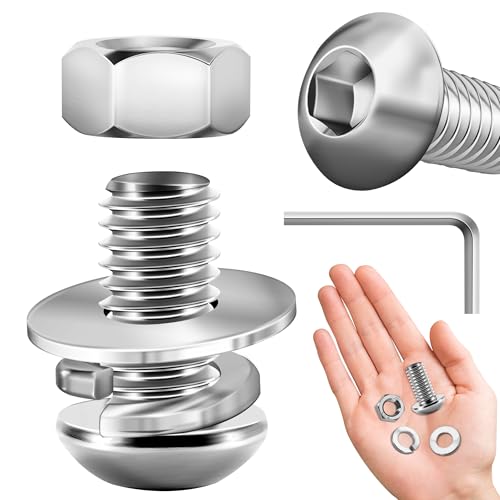 Mywish 3/8-16 x 3/4 Zoll Edelstahlschrauben-Set – 20 Sets, Innensechskantschrauben, Muttern und Unterlegscheiben, Inbus-Sechskantantrieb Mywish 3/8-16 x 3/4 Zoll Edelstahlschrauben-Set – 20 Sets, Innensechskantschrauben, Muttern und Unterlegscheiben, Inbus-Sechskantantrieb von MYWISH