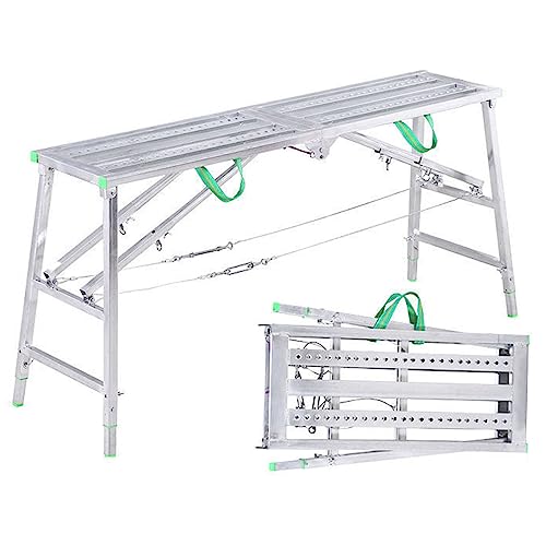 Arbeitsbühne, Teleskopische, leichte Mehrzweck-Arbeitsplattform mit einstellbarer Höhe, Tragkraft, stabilem, sicherem, tragbarem Gerüst oder Leiter-Hubgerüst(180cm) von MYXJX
