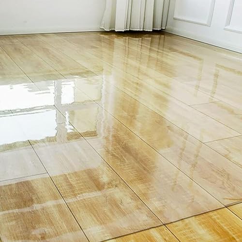 Bodenschutz, Durchsichtiger PVC-Bodenläuferschutz, Holzbodenschutz, 1,5 mm Dicker transparenter Teppichläufer for Flure(90x90cm/3x3ft) von MYXJX