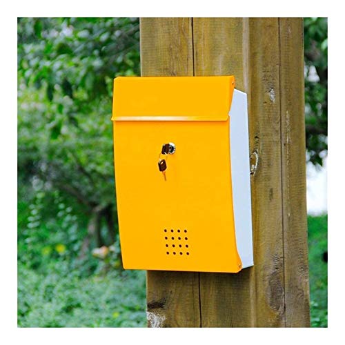 Briefkasten, Briefkasten zur Wandmontage, robuste sichere Aufbewahrung mit Schloss for gewerbliche Heimbüros oder Unternehmen(Yellow) von MYXJX