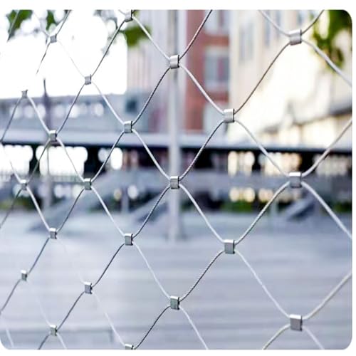 Drahtgeflecht, 10 m Edelstahl-Drahtseilnetz, Höhenschutznetz, Tierschutznetz, Sicherheitsnetzwerkzeuge, Gartenzaunnetz(Mesh 7cm) von MYXJX