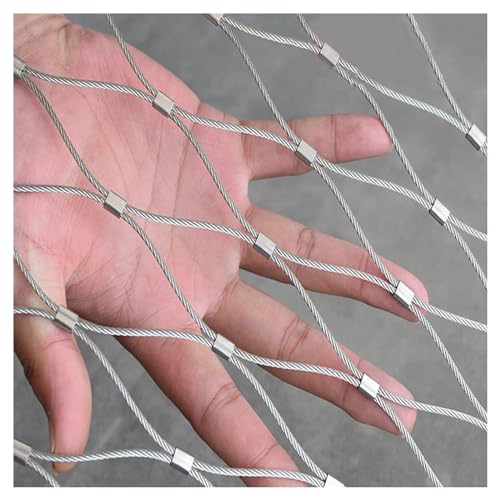 Drahtgeflecht, Edelstahl-Seilnetz, flexibles Kabel-Sicherheitsnetz, 2 mm Drahtdurchmesser, Seilnetz, Sicherheitsnetz for Spielgeräte im Kindergarten(L2xW10m/L6.56xW32.8ft) von MYXJX