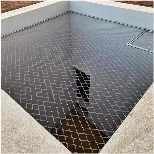 Drahtgeflecht, Flexibles Drahtseilnetz mit Schnalle, Begrenzungsschutznetz for Garten, Bauernhof, Treppe, Balkon, Absturzsicherung in großer Höhe(B mesh Hole: 10cm,1X3M) von MYXJX