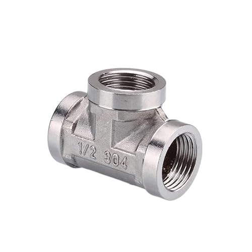 Edelstahl-Winkelstück, 1/2 3/4 Innengewinde T-Typ Reduzierstück Edelstahl Ellenbogen Stoßverbindung Adapter Koppler Sanitär Armaturen(04 Fff) von MYXJX