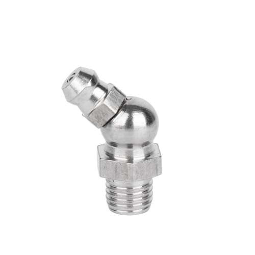 Edelstahl-Winkelstück, 1 stück M5 M6 M8 M10 M12 M14 M16 Außengewinde 304 Edelstahl Gerade Ellenbogen Typ Öl Zerk Fett Nippel rohr Rohr Fitting(M10x1 45 Degree) von MYXJX