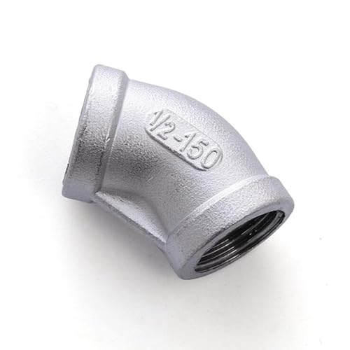 Edelstahl-Winkelstück, 1PC 1/4'' - 2'' BSP Innengewinde 304 Edelstahl Gleich 45 Grad Ellenbogen DN8 DN50 Wasser Rohr fitting SS304 Joint Connector(1/4") von MYXJX