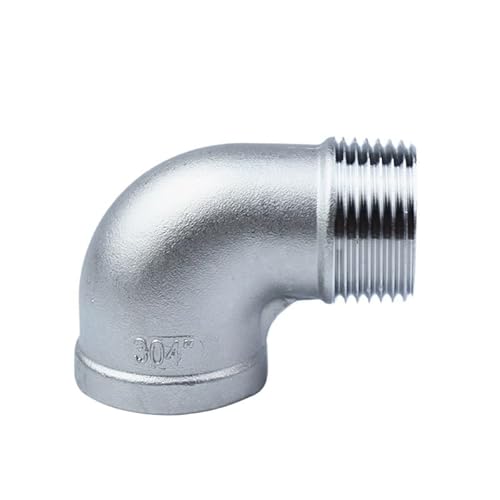 Edelstahl-Winkelstück, 1PC 1/8 "1/4" 3/8 "1/2" 3/4 "1" 2“ Weibliche X Männliche Gewinde Straße Ellenbogen 90 Grad Abgewinkelt SS 304(1 1/4") von MYXJX