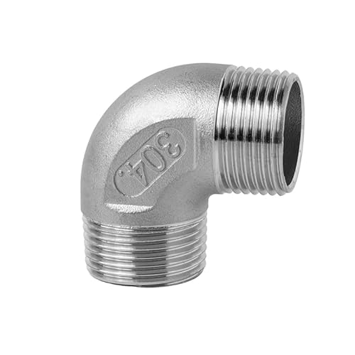 Edelstahl-Winkelstück, 1PC 3/8 "1/2" 1/4 "Ellenbogen 90 Grad Abgewinkelt F/F Edelstahl SS304 Weibliche(90 D Female Thread,1/2") von MYXJX
