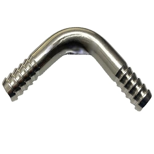 Edelstahl-Winkelstück, 1PC 8mm 10mm 12mm 13mm 14mm Schlauch Barb Rechts Anlge 90 Grad Ellenbogen 316L edelstahl Rohr Fitting Anschluss(8mm) von MYXJX