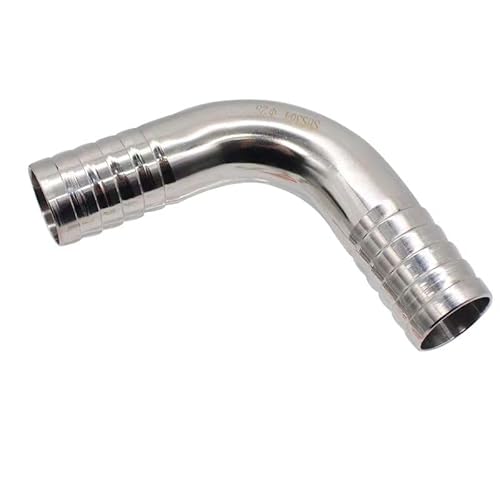 Edelstahl-Winkelstück, 1pc Fit Rohr ID 19/25/32/38/45/51/57/63/76/89mm Schlauch Stacheldraht 304 Edelstahl Sanitär 90 Grad(102mm) von MYXJX