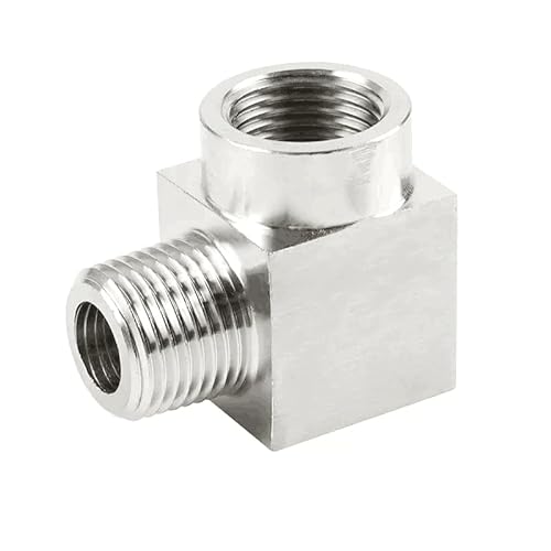 Edelstahl-Winkelstück, 1pc M8 M10 M12 M14 M16 M18 M20 Metric Weiblich Männlich Gewinde Edelstahl Ellenbogen Hochdruck Rohr(M18x1.5) von MYXJX