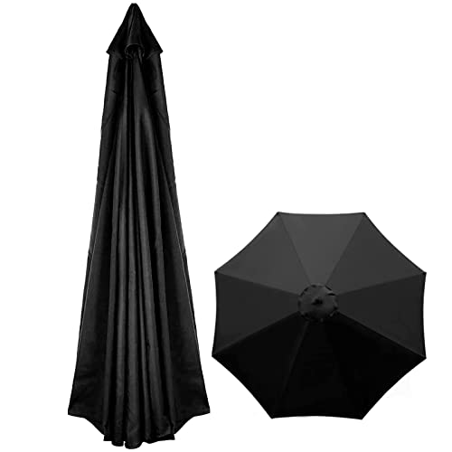 Ersatz-Sonnenschirmbezug, Ersatzbezug for Sonnenschirm, 2,7 m, 3, 8 Streben, Ersatzdach for den Garten(Black,2.7m 8 Ribs) von MYXJX