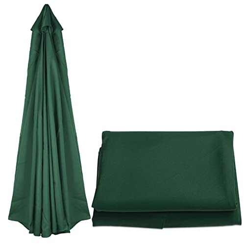 Ersatz-Sonnenschirmbezug, Sonnenschirmtuch 2,7 m/3 m, 6 Rippen/8 Rippen, Polyester-Ersatzbezug for Sonnenschirme – wasserdichter/UV-beständiger Ersatzstoff(Green,2.7m 6 Ribs) von MYXJX