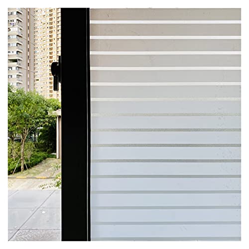 Fensterfolie für mehr Privatsphäre, Matte Streifen Fenster Film Buntglas Dekorative UV Aufkleber Privatsphäre Frosted for Glas(45 x 200 cm) von MYXJX