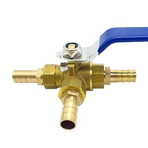 Kugelhahn, 1 Stück 4 mm 6 8 10 12 14 16 19 Schlauchanschluss Vollanschluss L-Anschluss Dreiwege-Messing-Kugelhahnanschluss for Wasser, Öl, Luft, Gas(12mm Od) von MYXJX