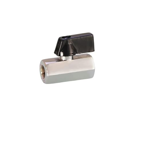 Kugelhahn, 1PC Messing-Kugelhahn 1/8" 1/4" 3/8" 1/2" BSP Gewinde Schwarz Mini Ventil Männlich zu Weiblich Luftkompressor Wasser Gas Öl Absperrventil(1l4 Female to Female) von MYXJX