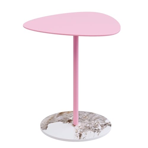 MYXJX Beistelltisch, Eisendreieck-Tischplatte, Milchteeladen-/Cafétisch, Schlafzimmer-/Kleinhaus-Beistelltisch(Pink,40x65cm) von MYXJX