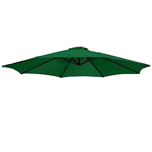 MYXJX Ersatz-Sonnenschirmbezug, 2,7 m 3 UV-Schutz Ersatz-Sonnenschirmabdeckung Polyester Garten-Sonnenschirmdach wasserdichter Sonnenschutz(Green,2.7m 8 Ribs) von MYXJX