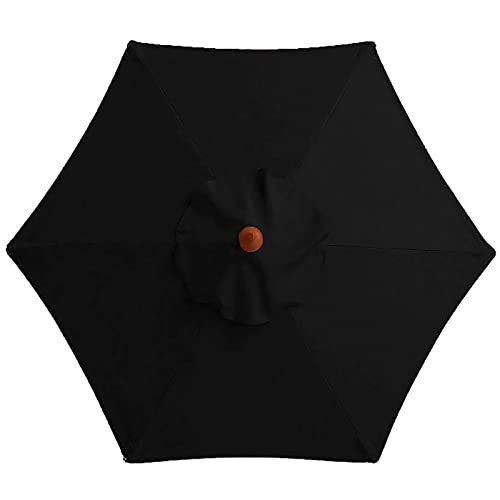 MYXJX Ersatz-Sonnenschirmbezug, 3 m Ersatz-Sonnenschirmabdeckung mit 8 Rippen, 2,7 6, Terrassen-/Marktschirm(Black,3m 8 Ribs) von MYXJX