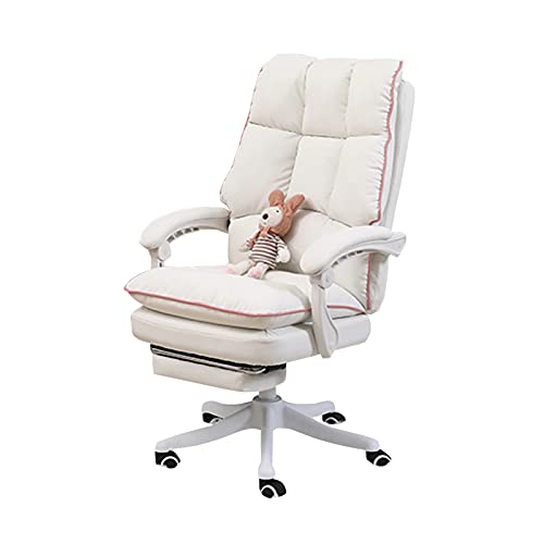 MYXJX Gaming-Stuhl, Gamichair, Mehrfarbiger PU-Computerstuhl, Bürodrehstuhl, Hohe Rückenlehne, Drehstuhl, Höhenverstellung, PC-Schreibtischstuhl, Schreibtischstühle/Rosa(White) von MYXJX