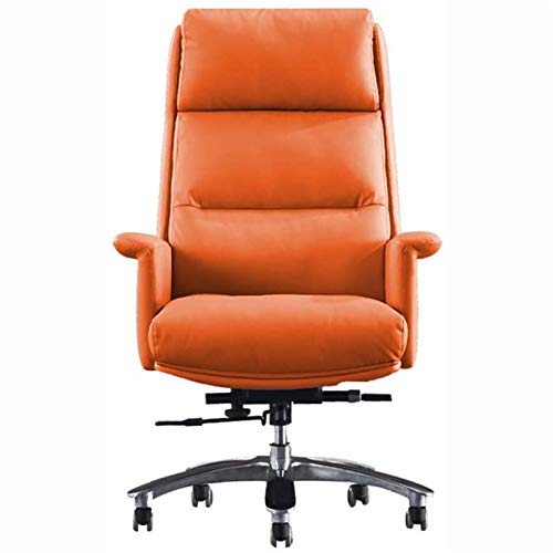 MYXJX Gaming-Stuhl, Home-Office-Schreibtischstühle, Computer-Gamichairs, ergonomischer Lederstuhl, einfacher Drehstuhl, Feste Beine aus Aluminiumlegierung, Feste Armlehnen/Grau(Orae) von MYXJX