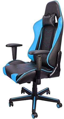 MYXJX Gaming-Stuhl, Multifunktionaler Drehstuhl, Gamichair Computerstuhl, Spielstuhl Studentenwohnheim Drehstuhl, Ergonomischer Liftstuhl, Lederstuhl, Learnichair/Rot(Blue) von MYXJX