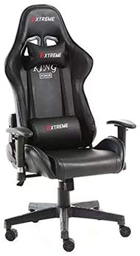 MYXJX Gaming-Stuhl, Zero Chair, Drehbarer Gamingstuhl aus Leder, Computerstuhl mit hoher Rückenlehne, Verstellbarer Bürostuhl mit Kopfstütze und Lendenwirbelstütze/Schwarz(Black) von MYXJX