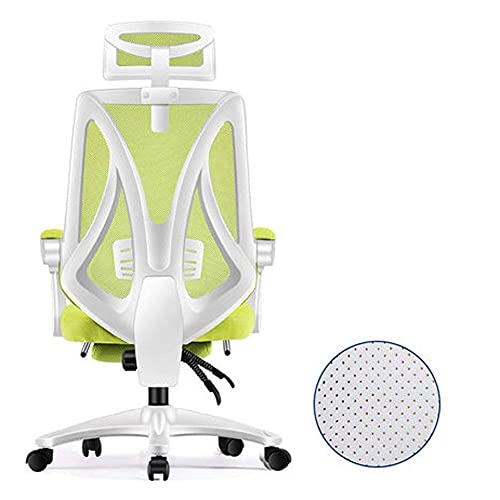 MYXJX Gaming-Stuhl, Zero Swivel Gamiracichair mit hoher Rückenlehne for Spiele, Bürostuhl for PC, verstellbare Lordosenstütze/weißer Rahmen, blaues Netz(White Frame Green Net) von MYXJX