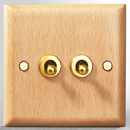 MYXJX Kerzenhalter, Lichtschalterabdeckungsplatten, 10A Massivholz 1-4 Gang 2 Wege Doppelschalter Steuerung 110-250V 86 Wandtyp Zwischenraum Wippschalter Haushalt von MYXJX