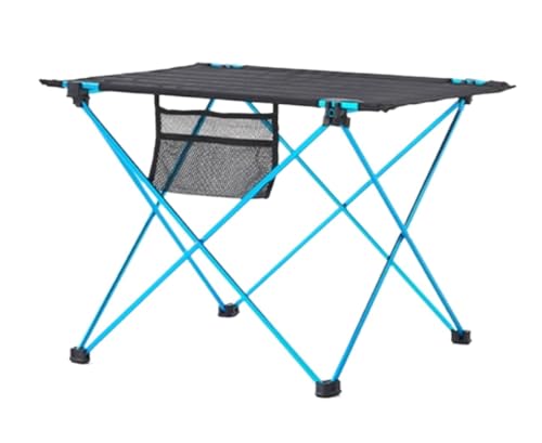 MYXJX Klapptische, Robuster, klappbarer Picknicktisch aus Aluminium – perfekt for Camping und Picknicks im Freien(Blue) von MYXJX