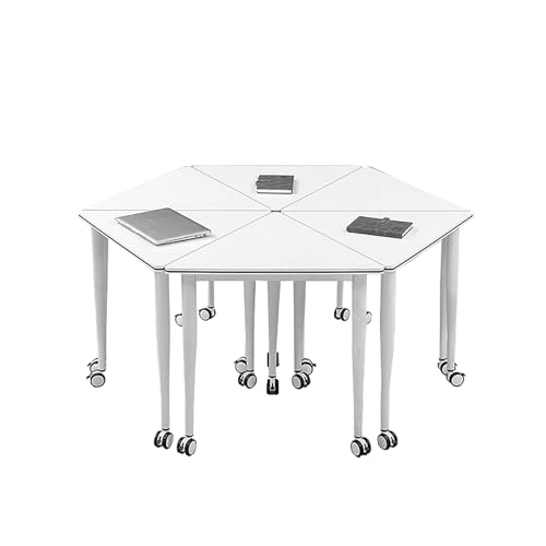 MYXJX Schreibtisch, 6 Stück mobiler Schulungstisch, moderner Besprechungstisch mit leisen Rädern, Schreibtisch-Konferenztische for Büro-Konferenzraum(80x80x75cm) von MYXJX
